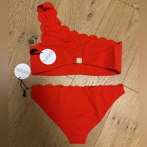 MARYSIA Santa Barbara Textured One Shoulder Bikini Set Size XS - Picture 4 of 6
